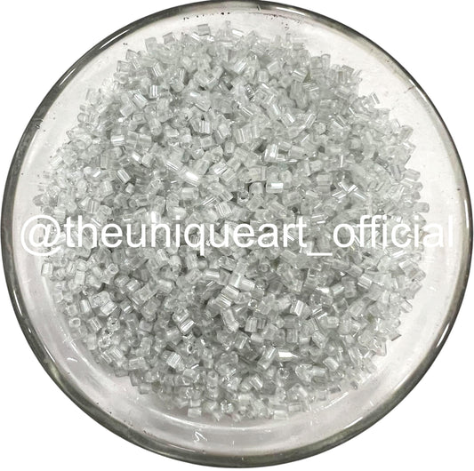 Pastel Grey Cut Beads