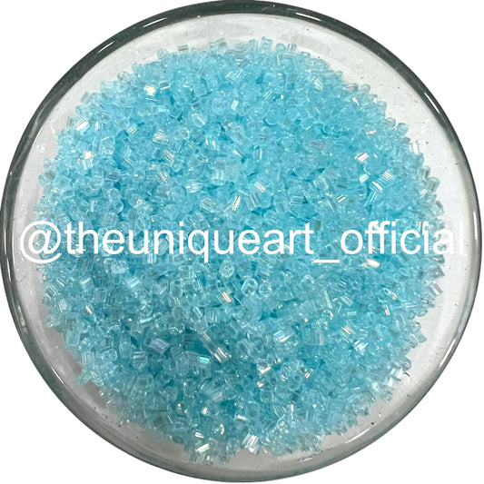 Light Firozi Rainbow Cut Beads