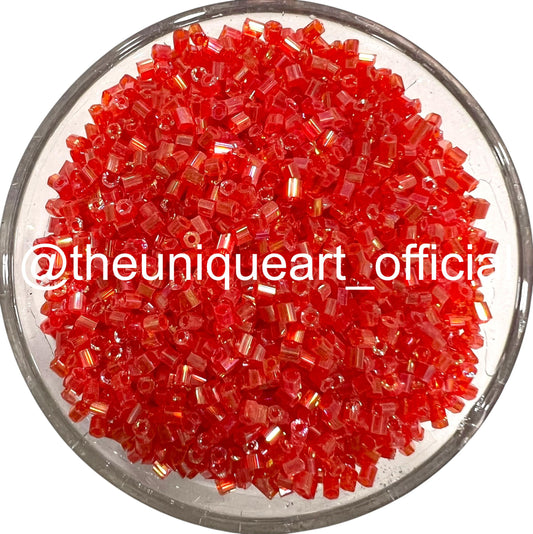Red Rainbow Cut Beads