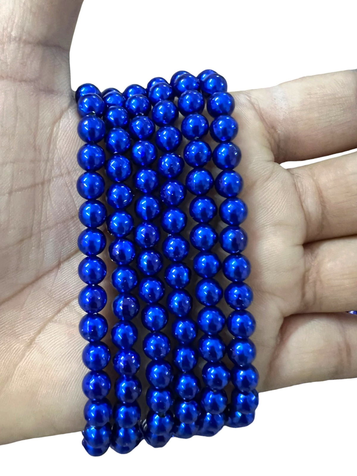 Blue 6mm Moti Beads For Jewellery Making, Aari & Embroidery Work Pack Of 1100pcs