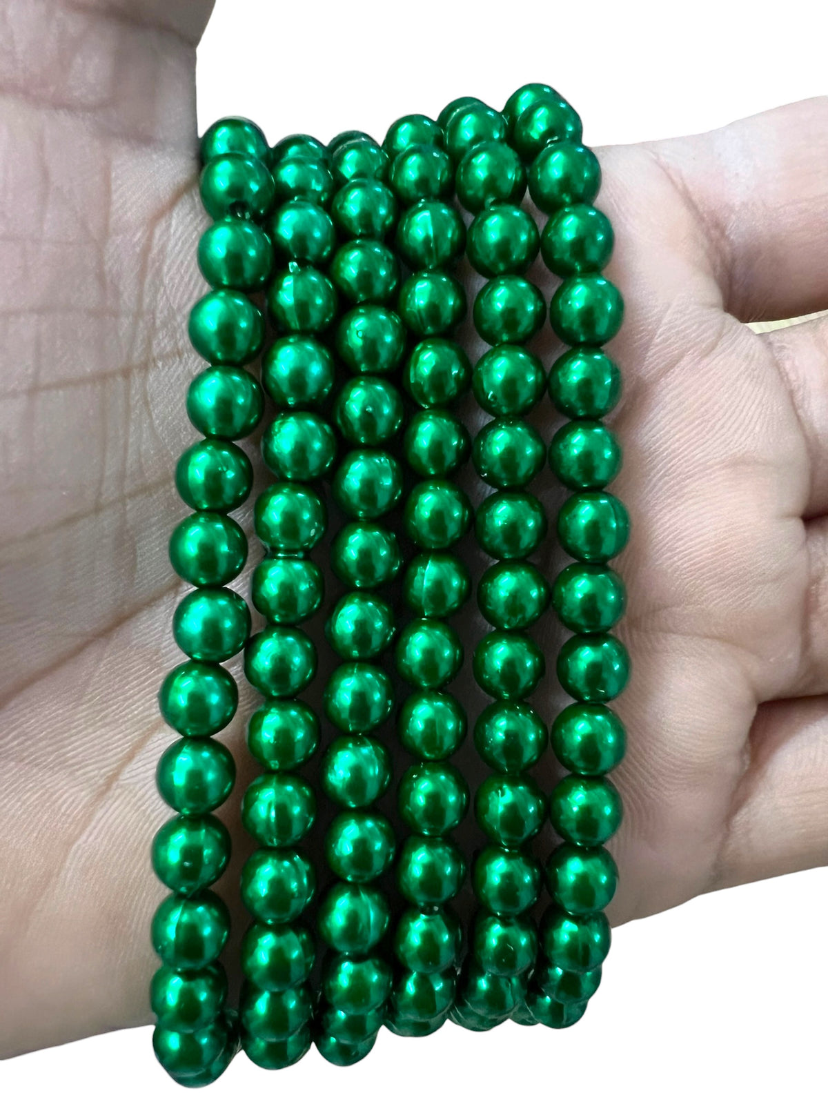 Green 6mm Moti Beads For Jewellery Making, Aari & Embroidery Work Pack Of 1100pcs