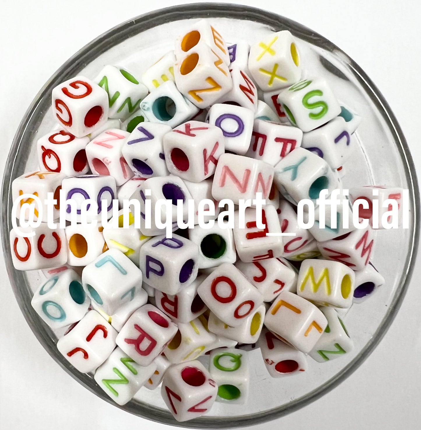 Colourful Cubic Alphabet Beads