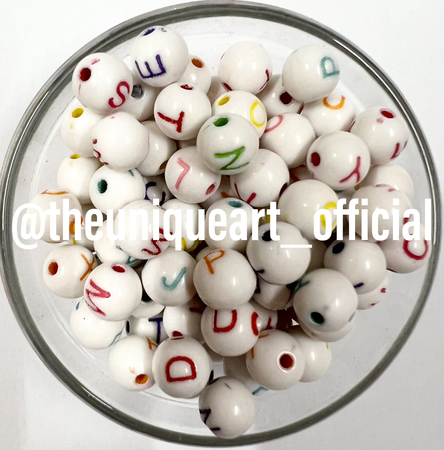 Colourful Round Alphabet Beads