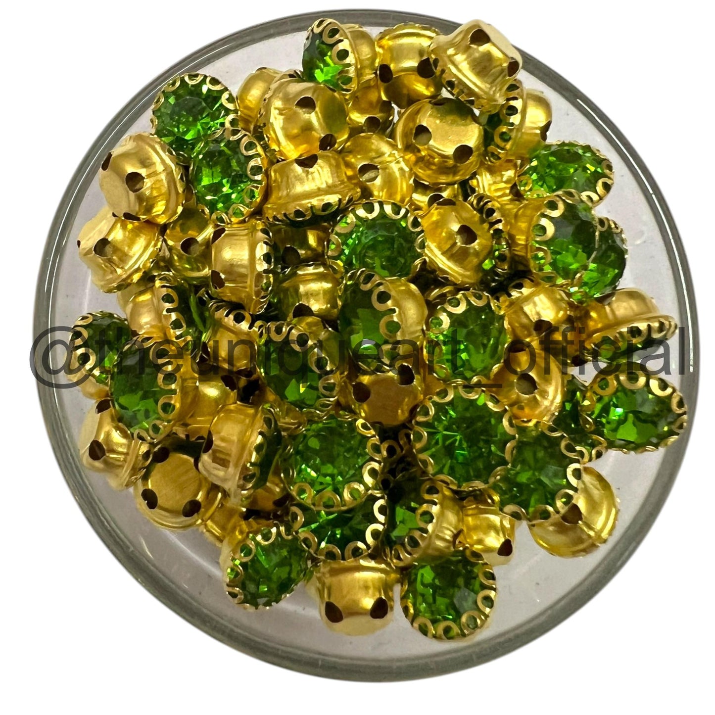 Light Green 8mm Round Sunflower Clip Stone