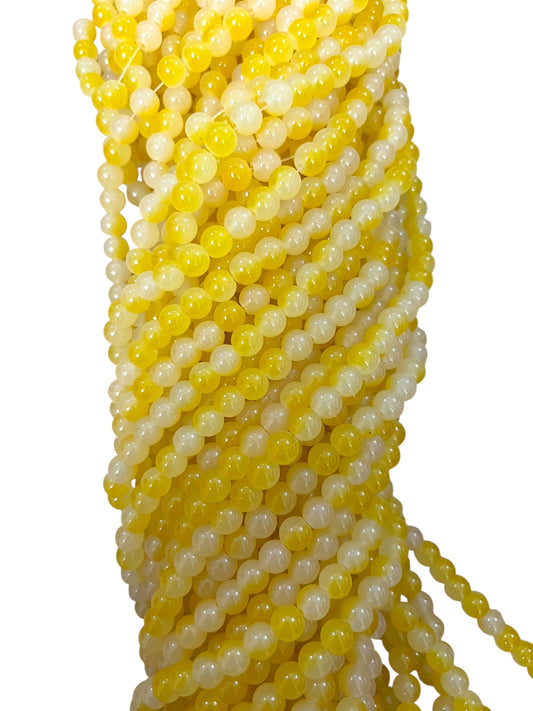 Milky Yellow Jelly Beads 8mm