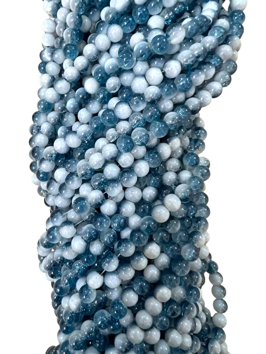 Milky Kerosene Crackle & Jelly Beads 8mm
