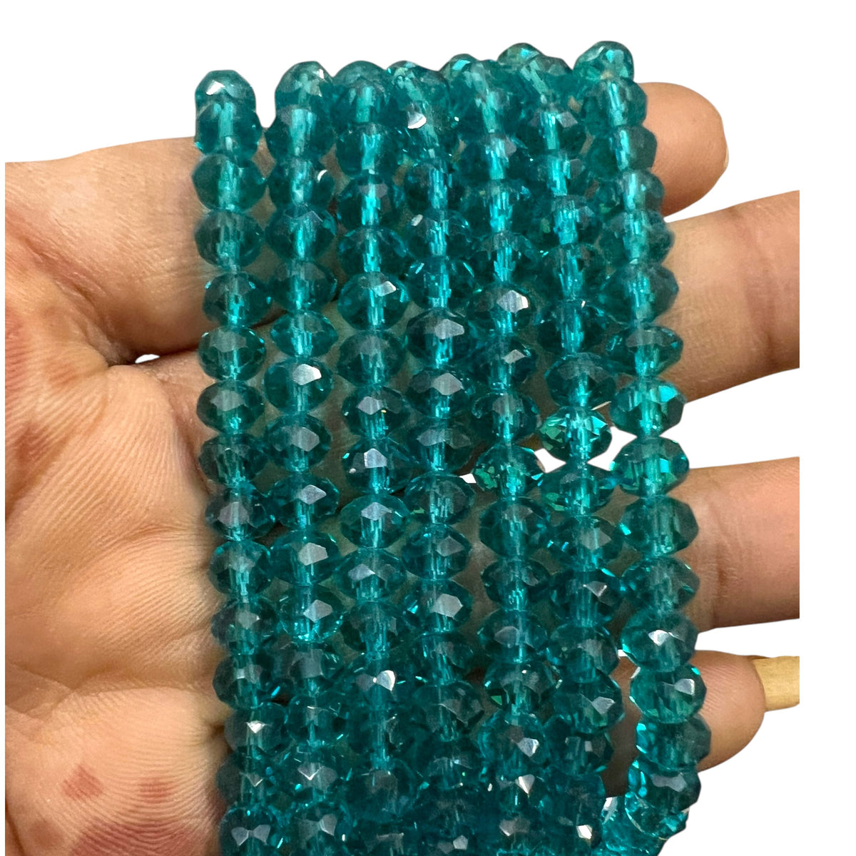 Loose 6mm peacock transparent glass round crystal beads for DIY jewellery making