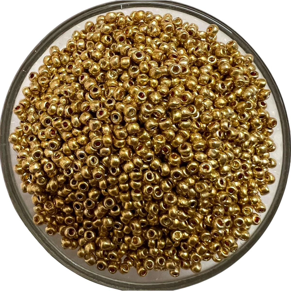 Shiny Light Unigold sugar seed beads for traditional Aari embroidery and bridal jewellery making