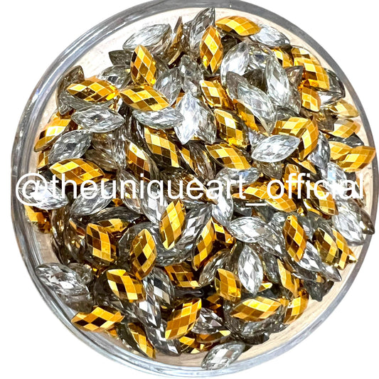 Golden Metal Eye 8x4mm Resin Beads