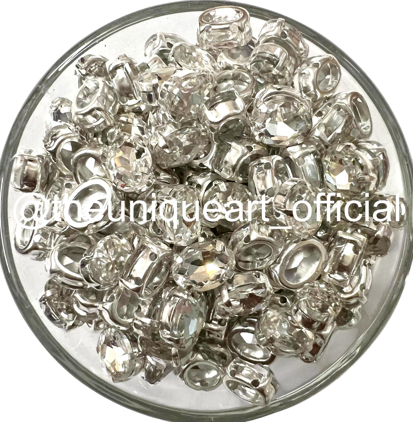 Silver Crystal 6x8mm Oval Faceted Clip Stone for Jewellery & Craft (Copy)