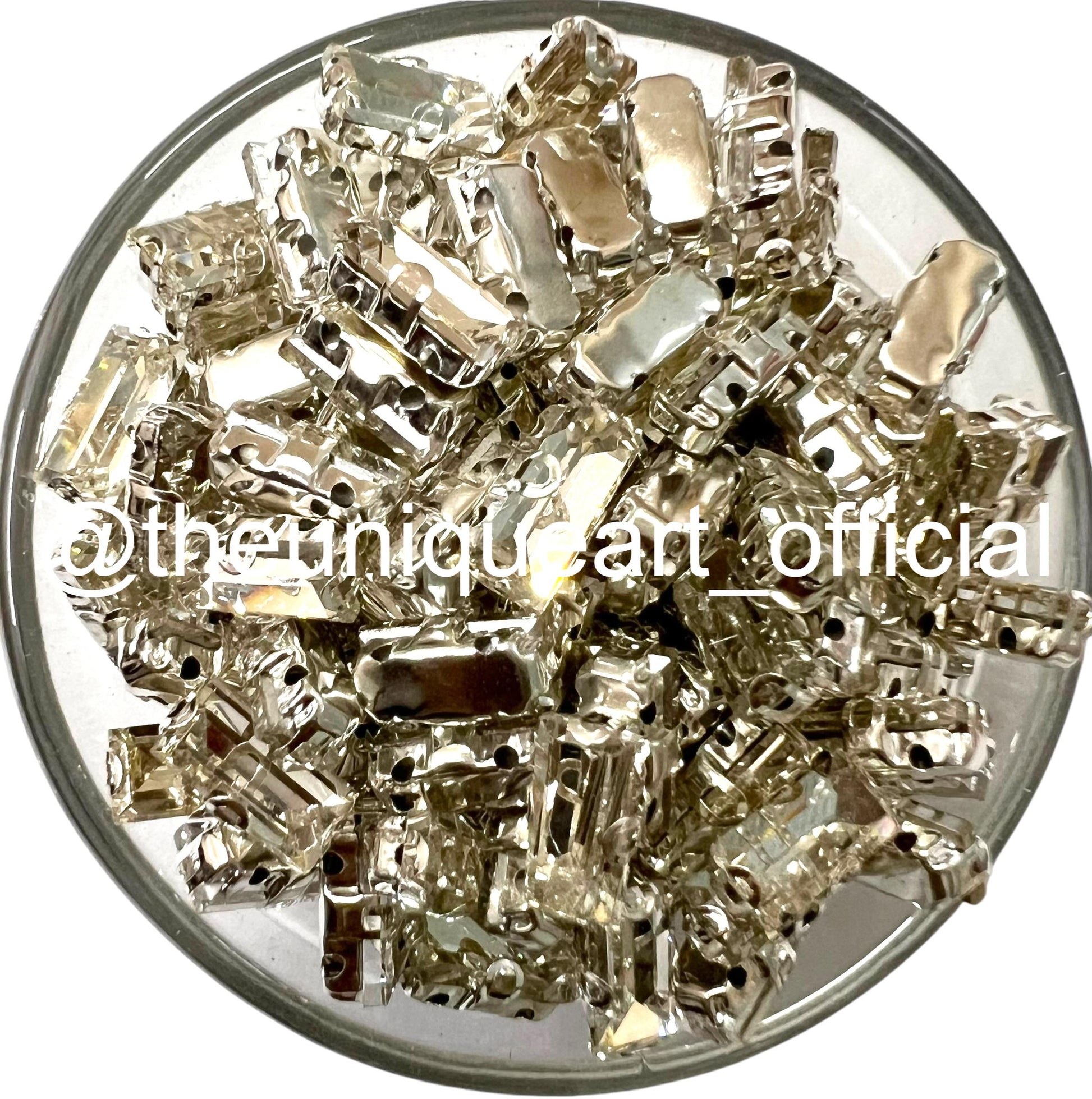 Silver Crystal 5x10mm Rectangle Clip Stones for Jewellery Making
