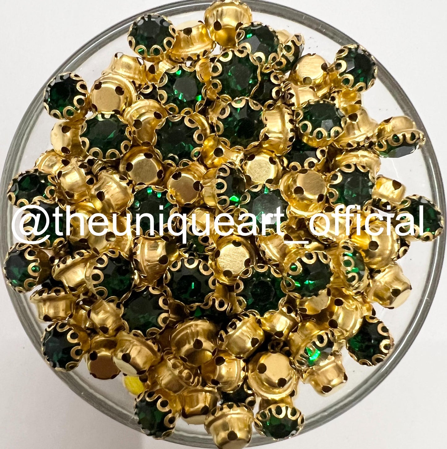 Green 6mm Round Sunflower Clip Stone