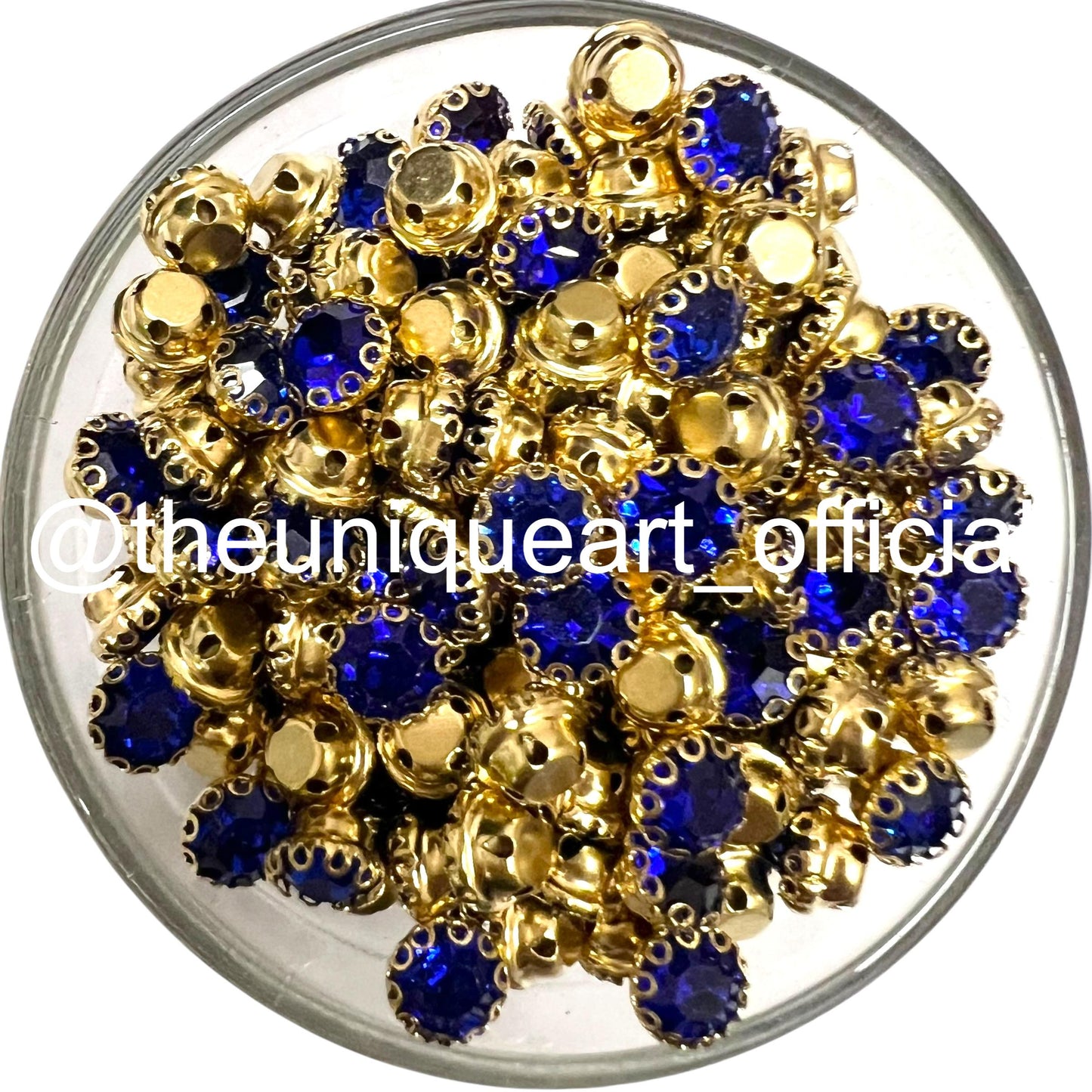 Blue 6mm Round Sunflower Clip Stone