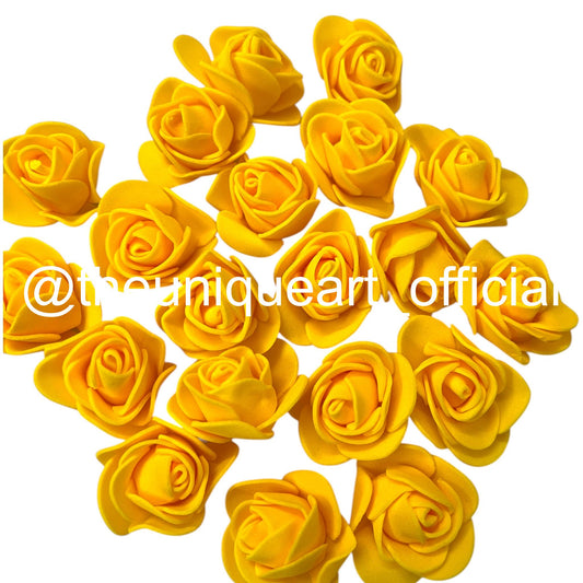 Golden Yellow Foam Rose Flower 3cm