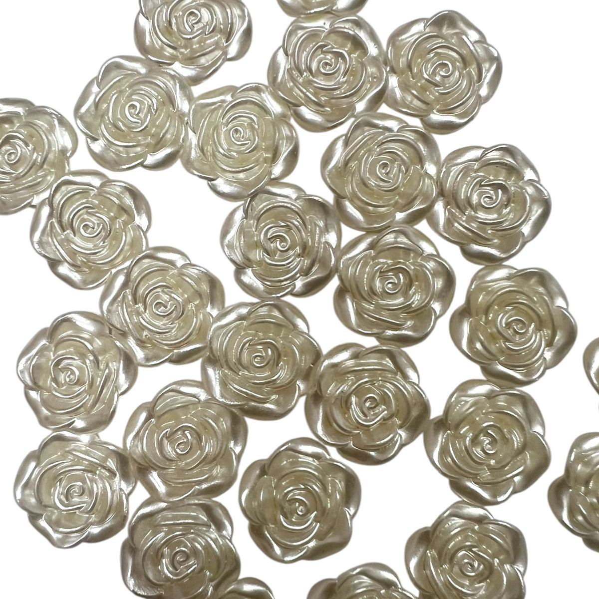 20mm Cream Rose Acrylic Beads