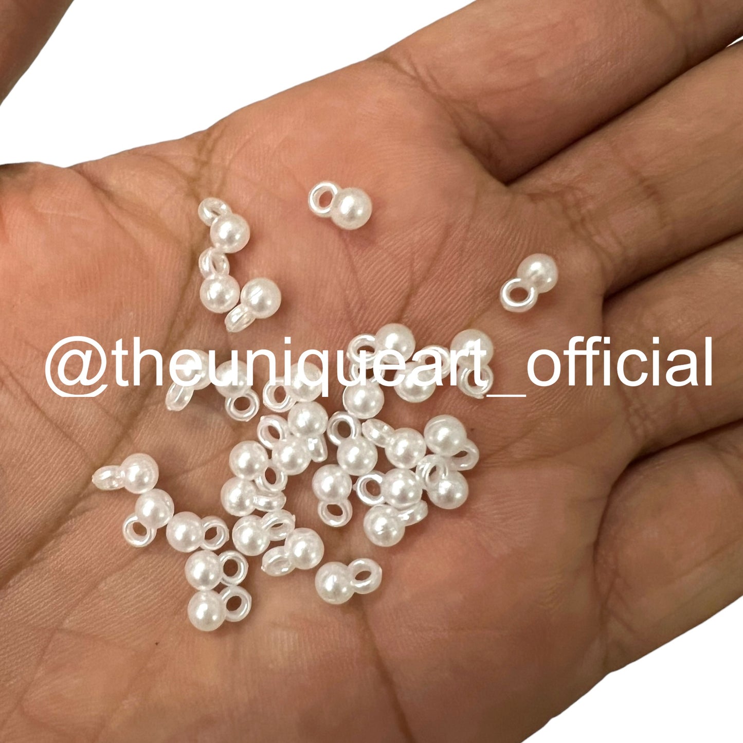 White CCB Ghungroo Beads 4mm