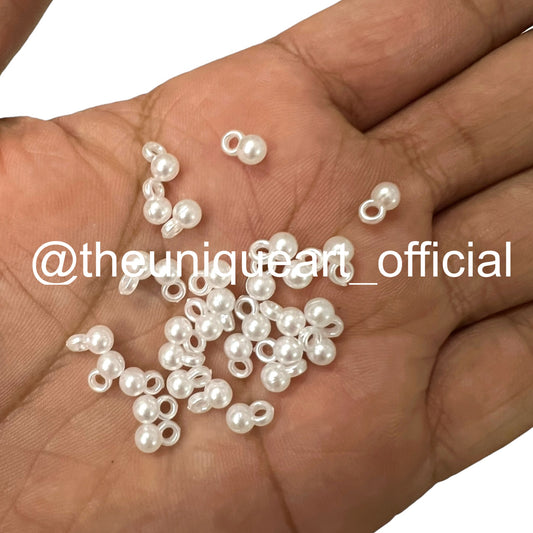 White CCB Ghungroo Beads 4mm