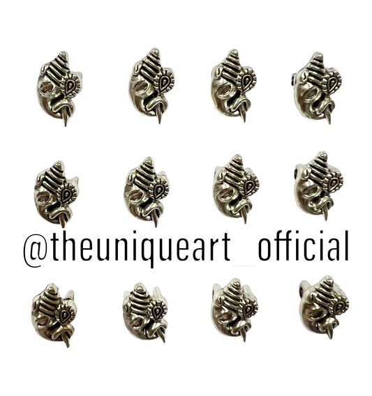 Silver Ganesh Metal Charm D3
