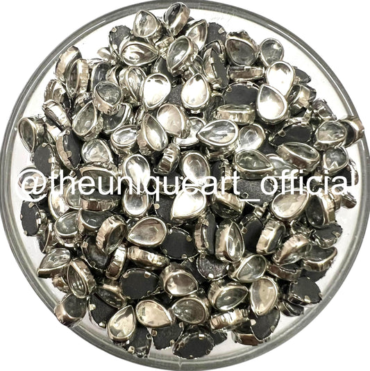 Silver Frame 4x6mm Drop