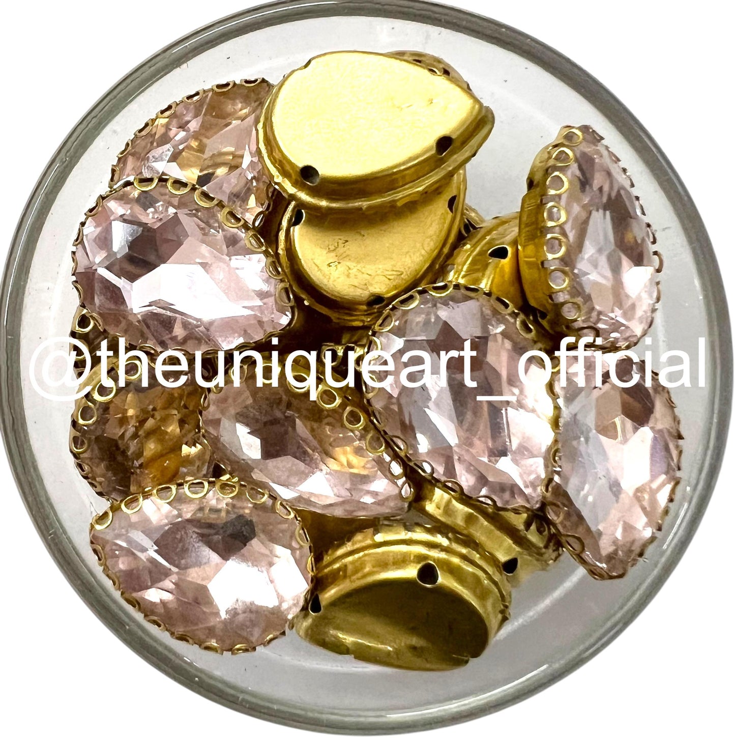 Light Pink 13x18mm Drop Sunflower Clip Stone