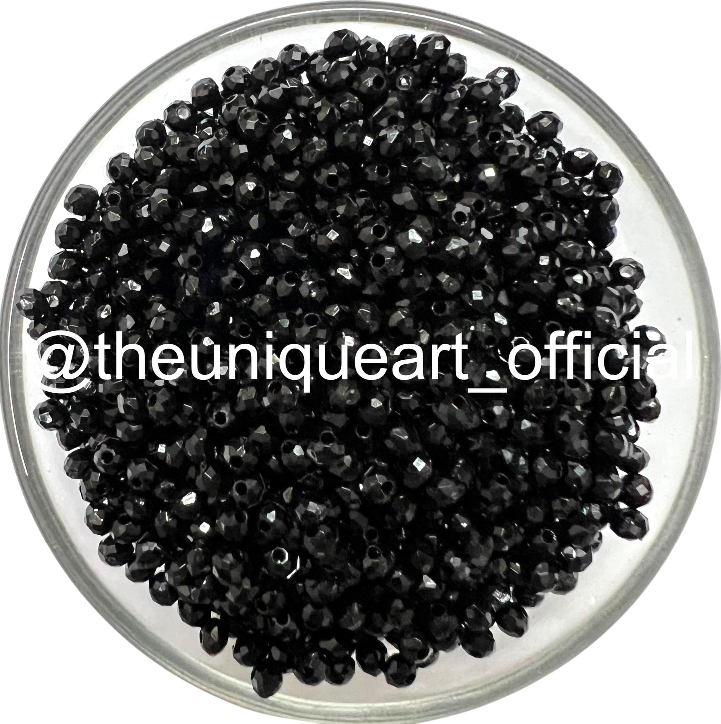 3mm Black Hydro Acrylic Crystal Beads