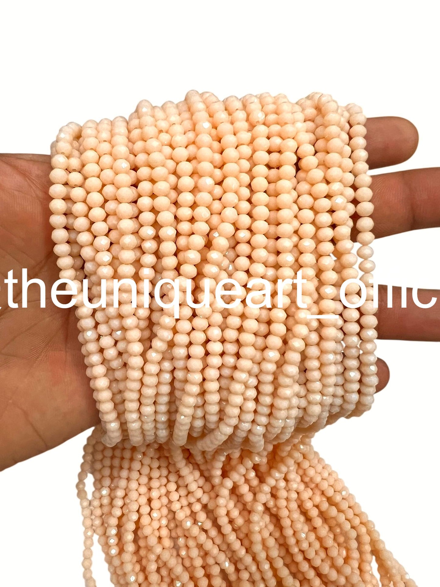 Peach Opaque 4mm Crystal Beads