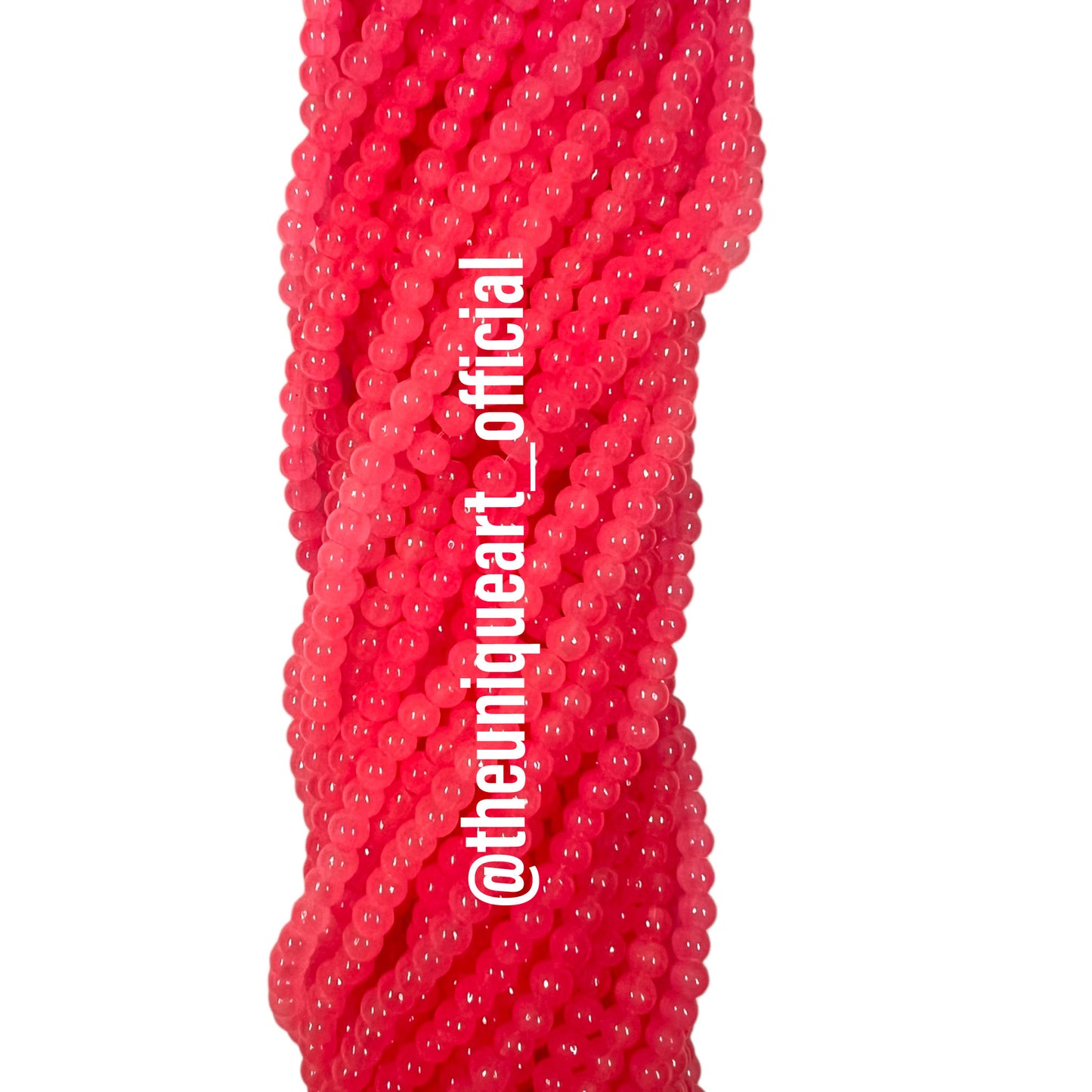 Pink Glass Jelly Beads