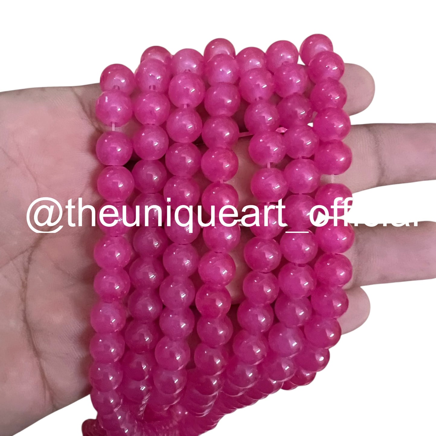 Dark Pink Jelly Beads 8mm