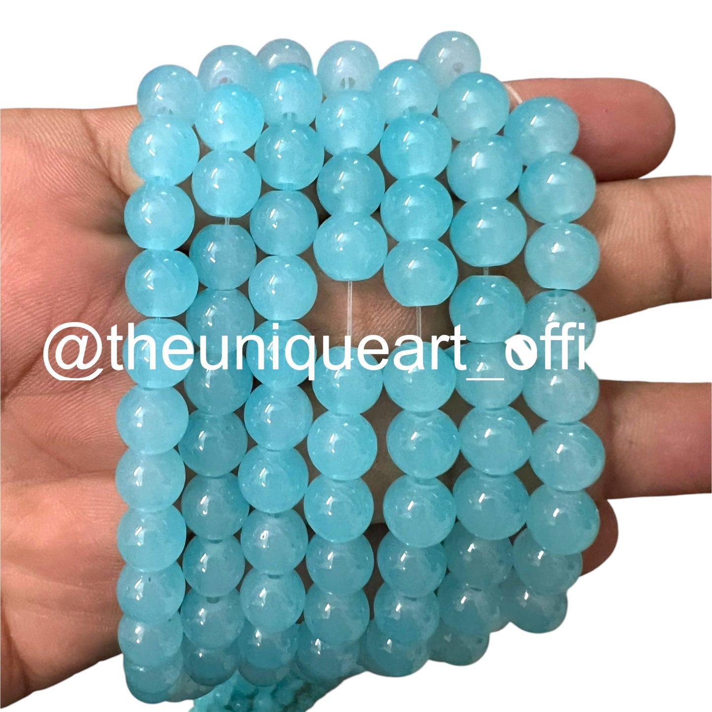 Aqua Jelly Beads 8mm