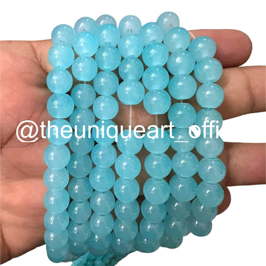 Aqua Jelly Beads 8mm