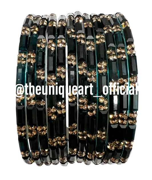 Peacock Srivali Glass Bangles (Morpankhi)