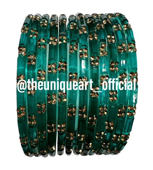 Rama Green Srivali Glass Bangles (Radium)
