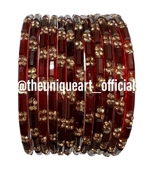 Mehroon Srivali Glass Bangles