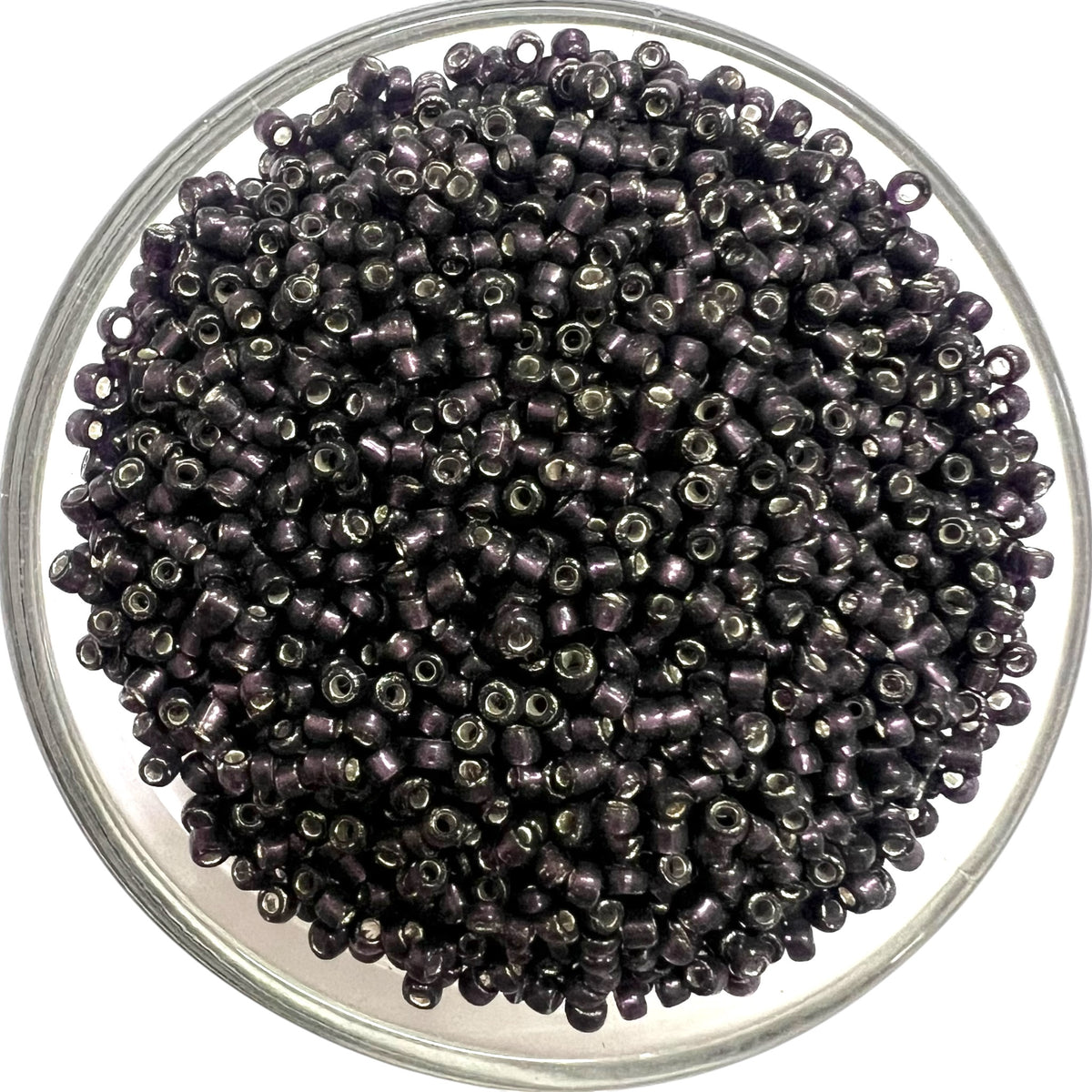 Shiny dark purple sugar seed beads for traditional Aari embroidery and bridal jewellery making