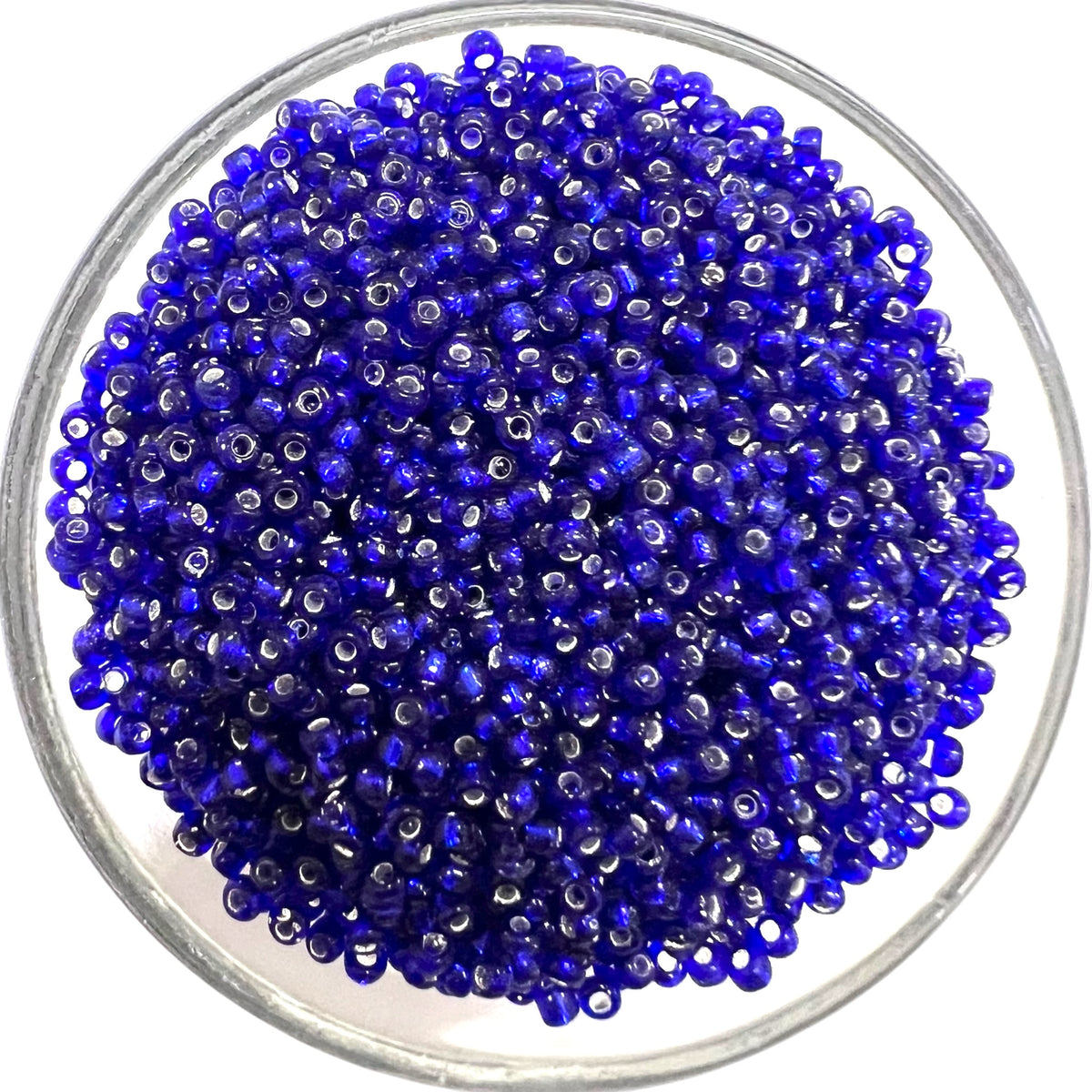 Shiny blue sugar seed beads for traditional Aari embroidery and bridal jewellery making
