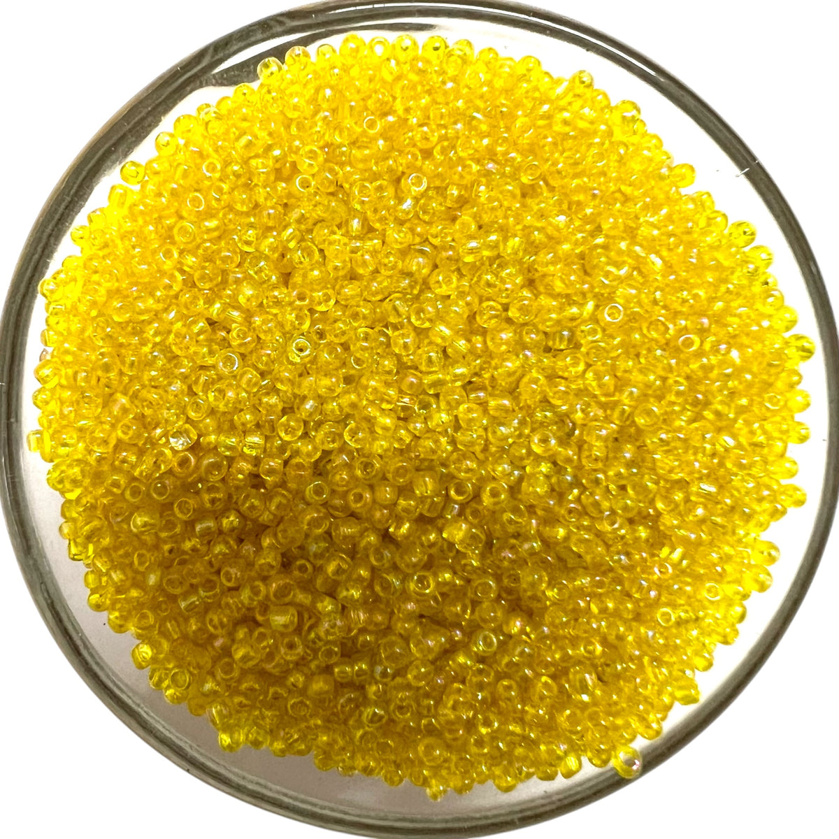 Shiny yellow sugar seed beads for traditional Aari embroidery and bridal jewellery making
