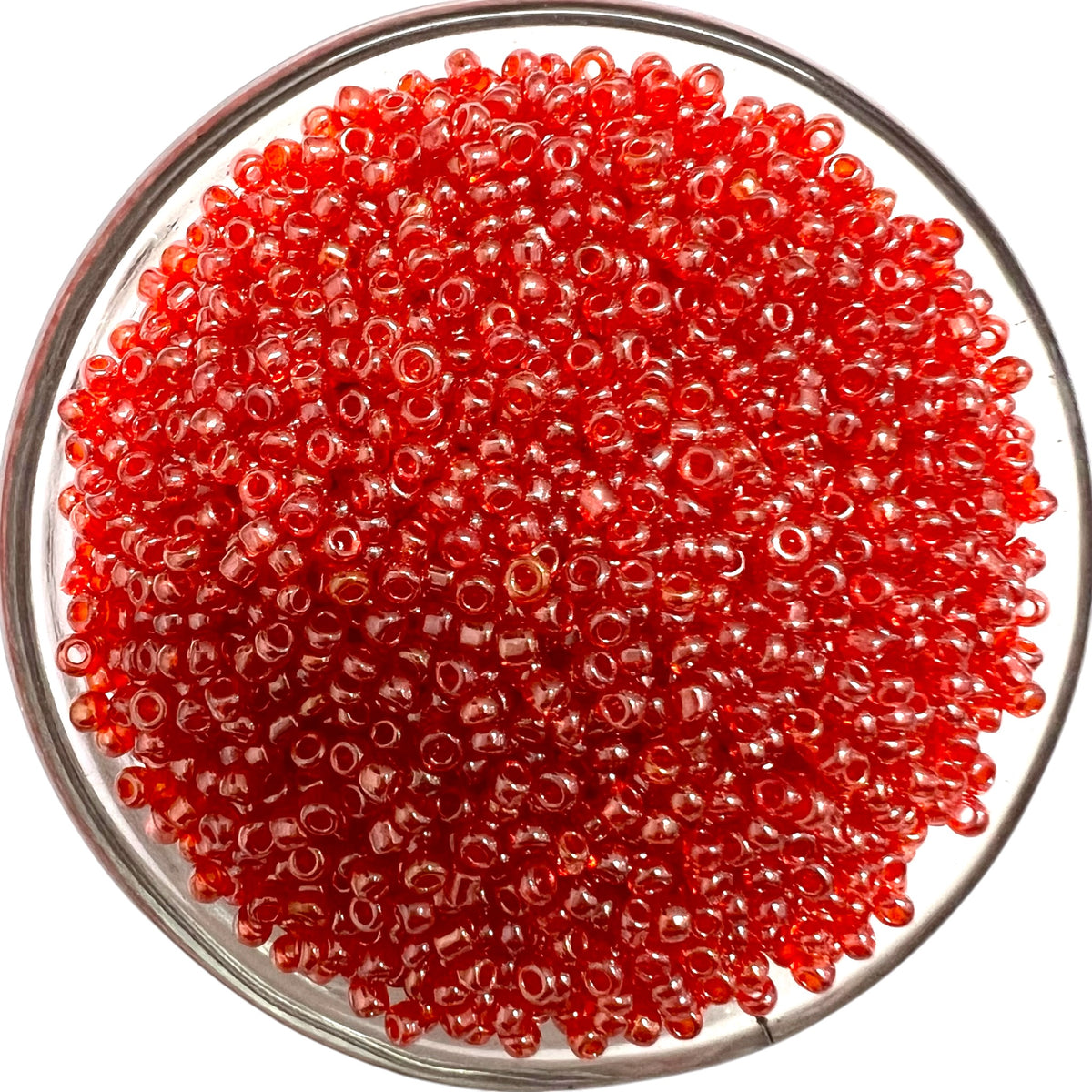 Shiny red sugar seed beads for traditional Aari embroidery and bridal jewellery making