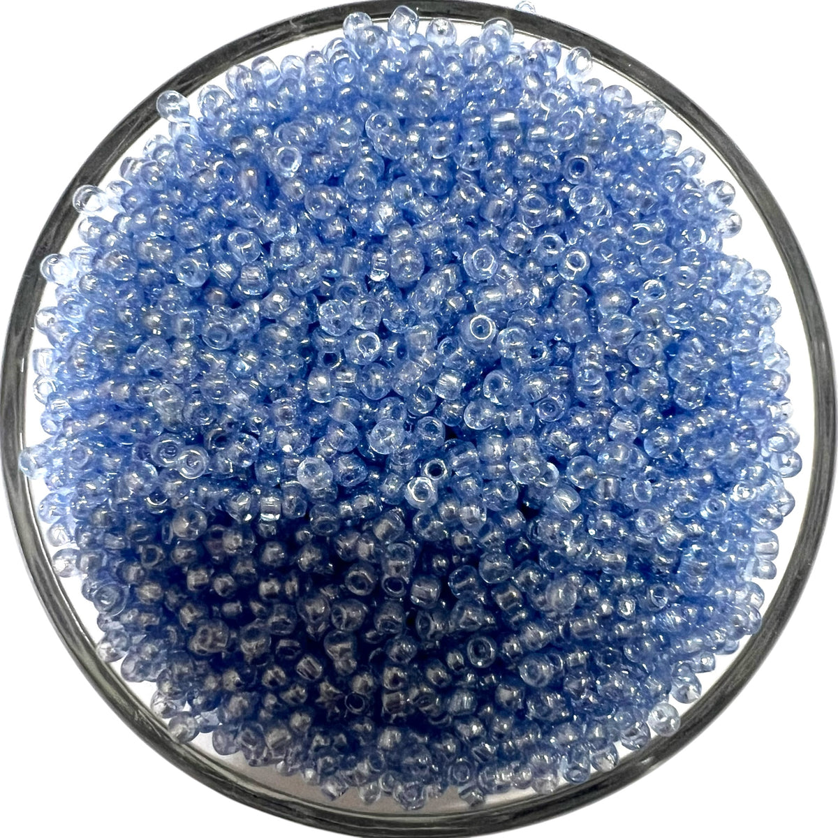Shiny sky blue sugar seed beads for traditional Aari embroidery and bridal jewellery making