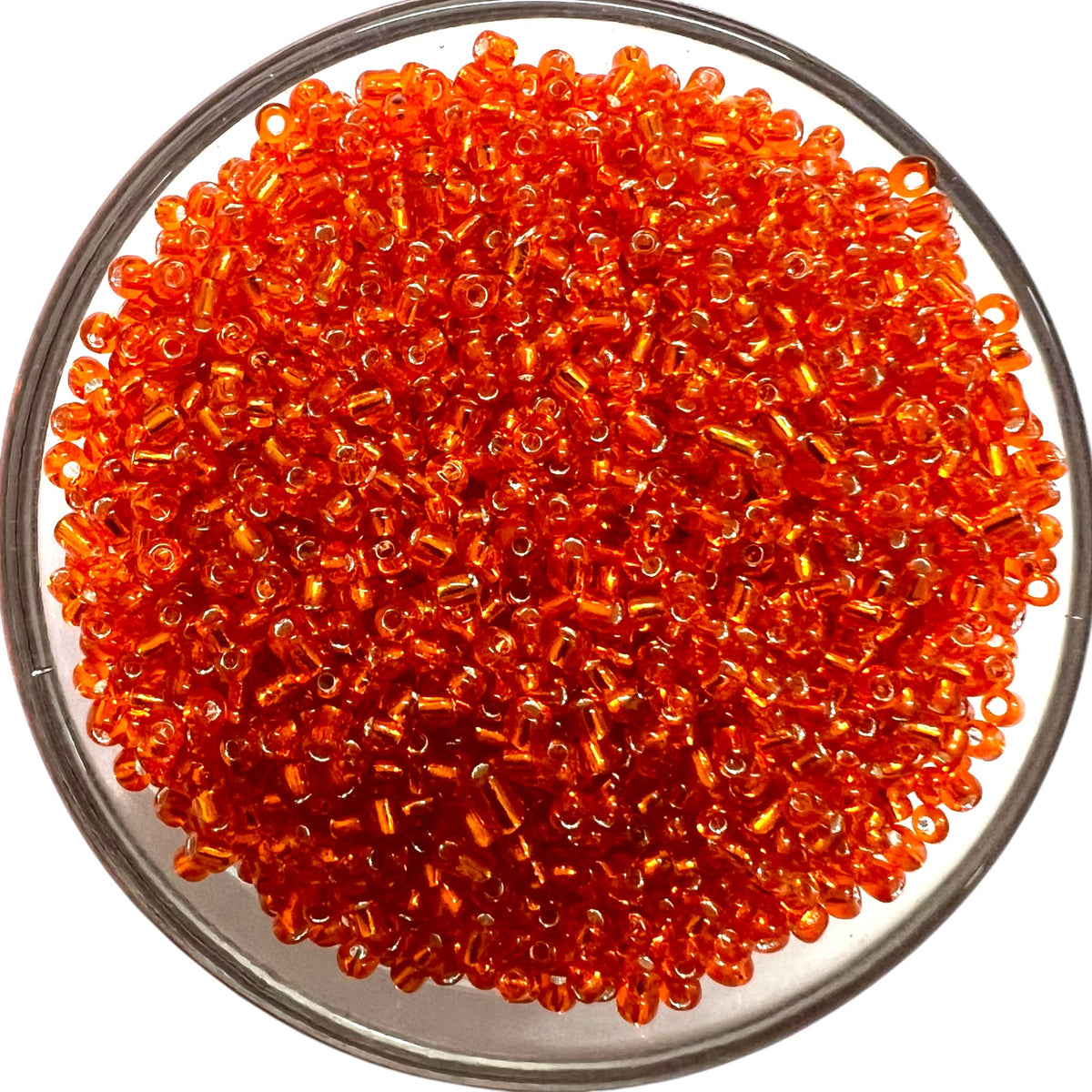 Shiny orange sugar seed beads for traditional Aari embroidery and bridal jewellery making