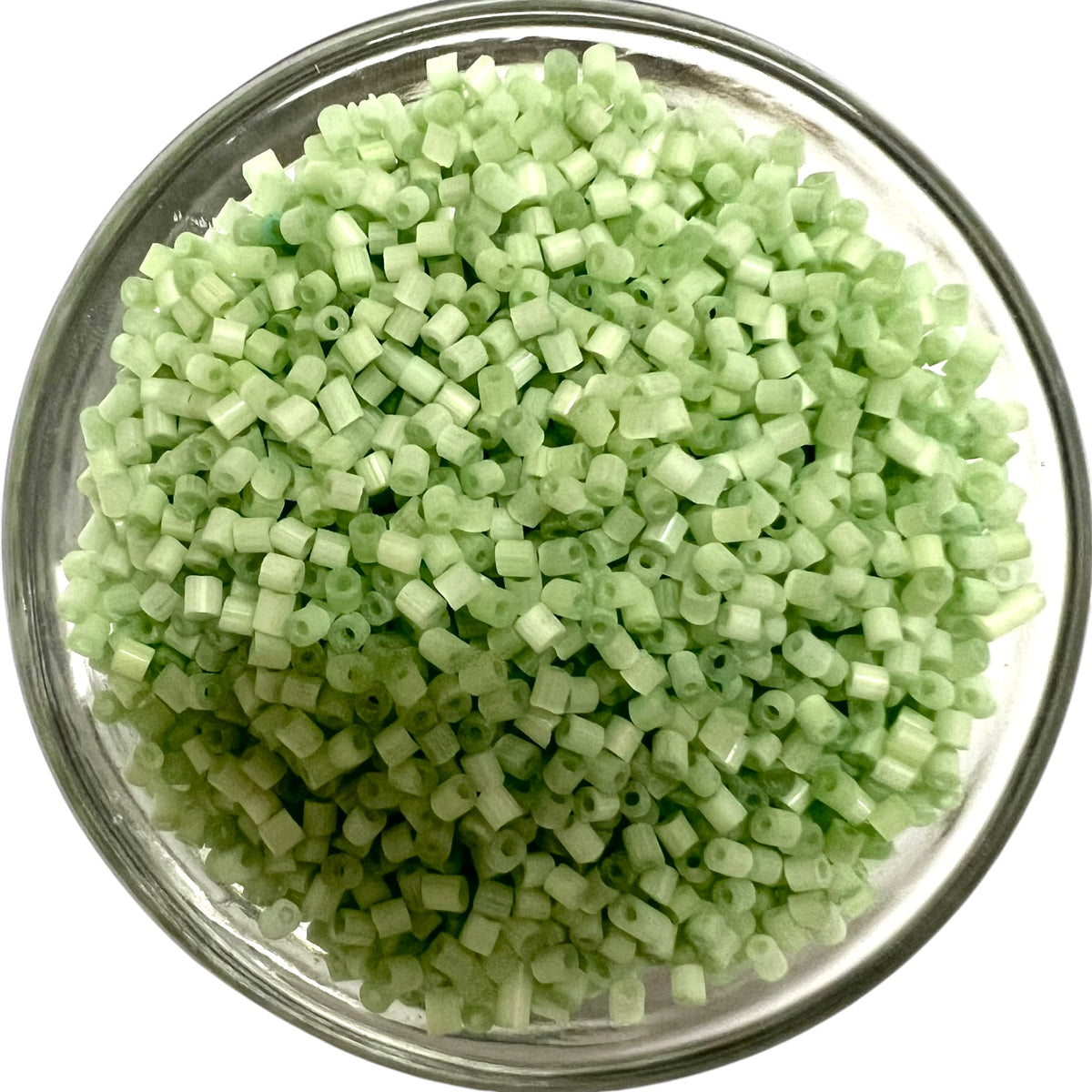 Pearl Light Green Cut Beads
