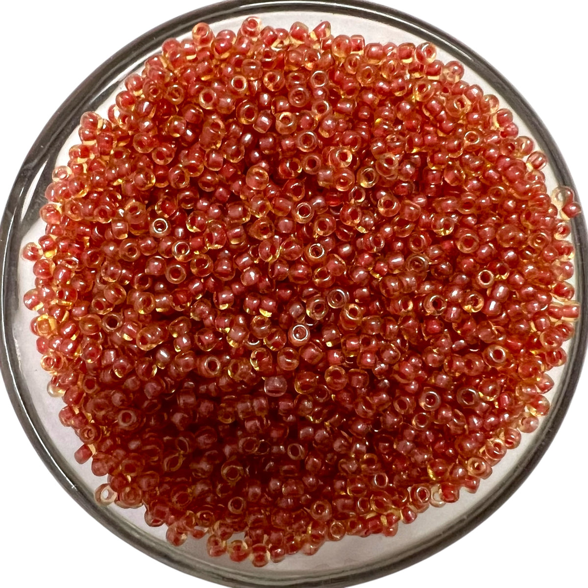 Light Red Rainbow Sugar Beads for Jewellery Making & Aari Work