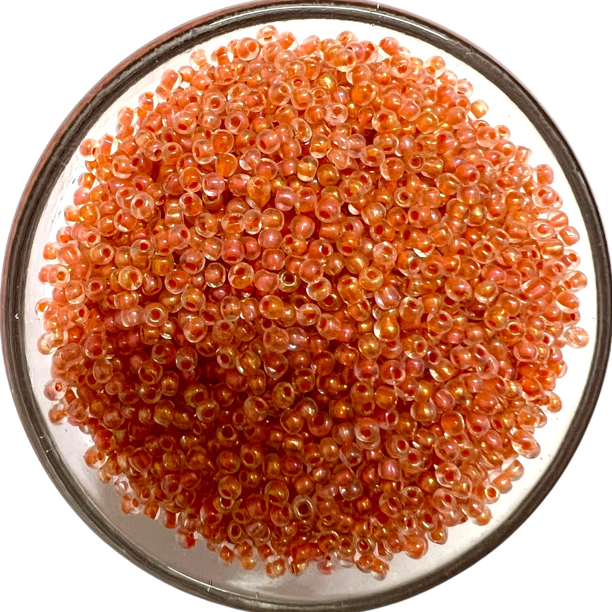Peach Rainbow Sugar Beads for Jewellery Making & Aari Work