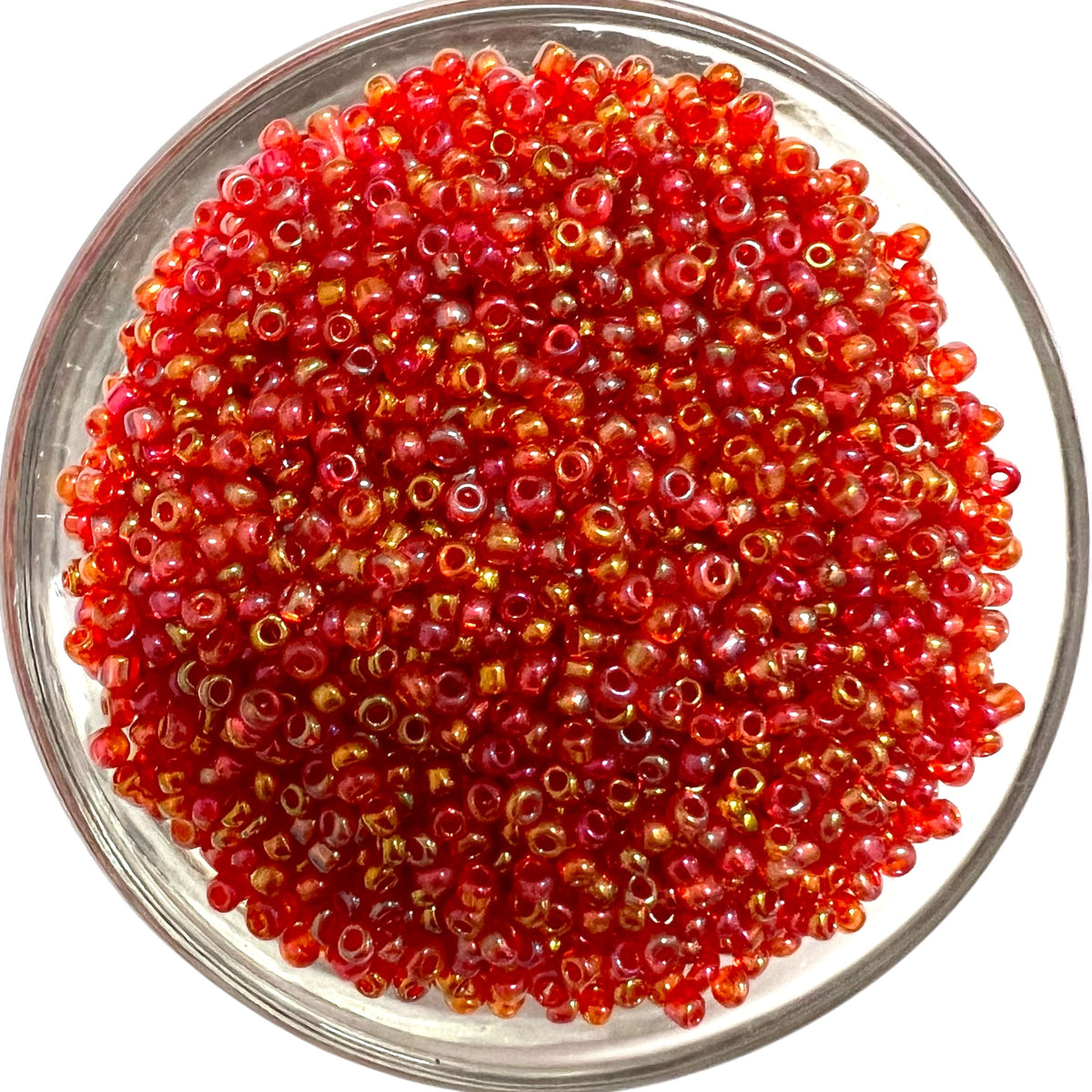 Shiny red sugar seed beads for traditional Aari embroidery and bridal jewellery making