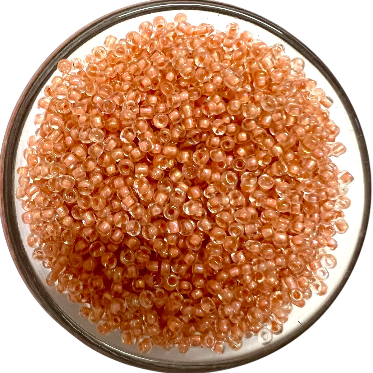 Shiny peach sugar seed beads for traditional Aari embroidery and bridal jewellery making