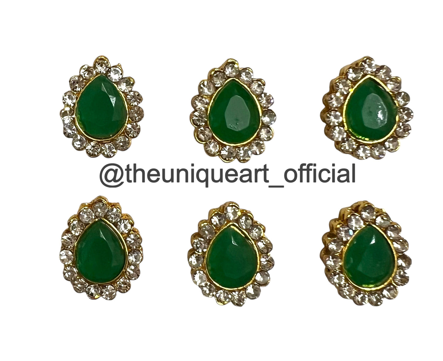 New Medium Green Drop With Border Zircon Stone