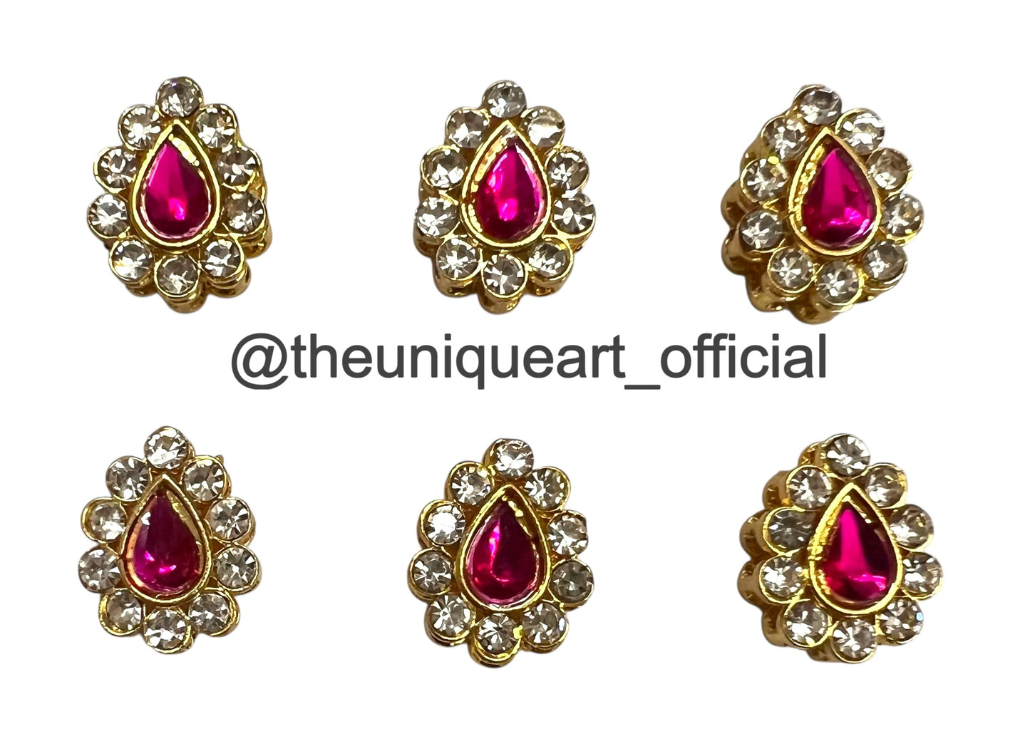 New Rani Pink Drop With Border Zircon Stone
