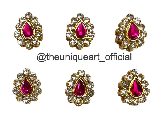 New Rani Pink Drop With Border Zircon Stone