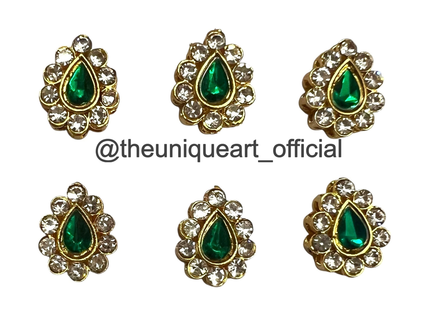 New Green Drop With Border Zircon Stone