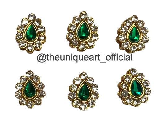 New Green Drop With Border Zircon Stone