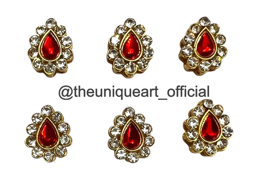 New Red Drop With Border Zircon Stone
